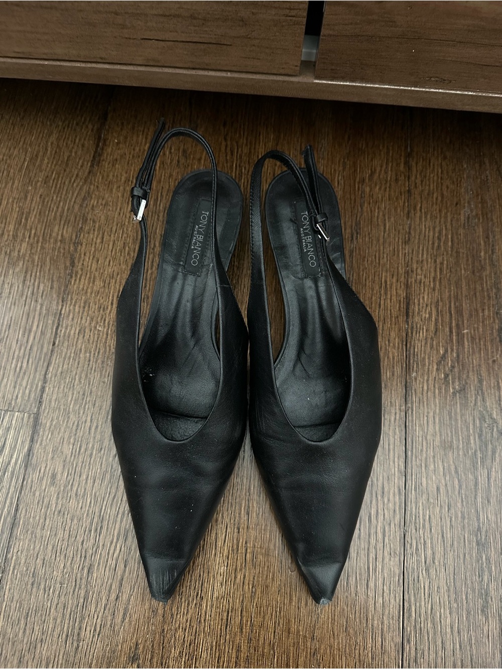 Tony Bianco Leaher Slingback Mule Kitten Heels